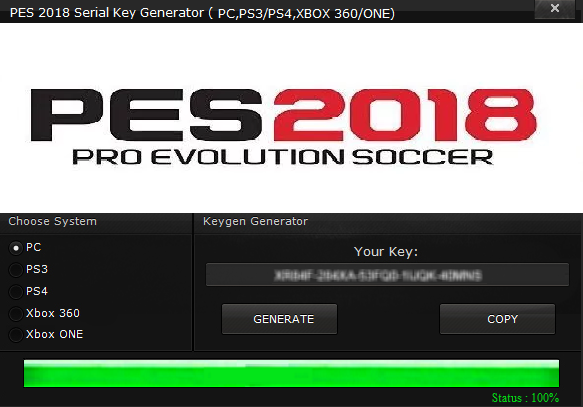 activation key for pes 2018